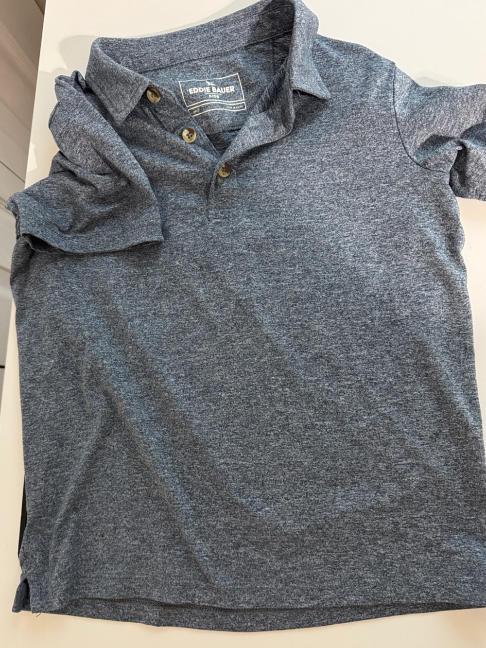 Kids Eddie Bauer Heathered Slate Blue Polo
